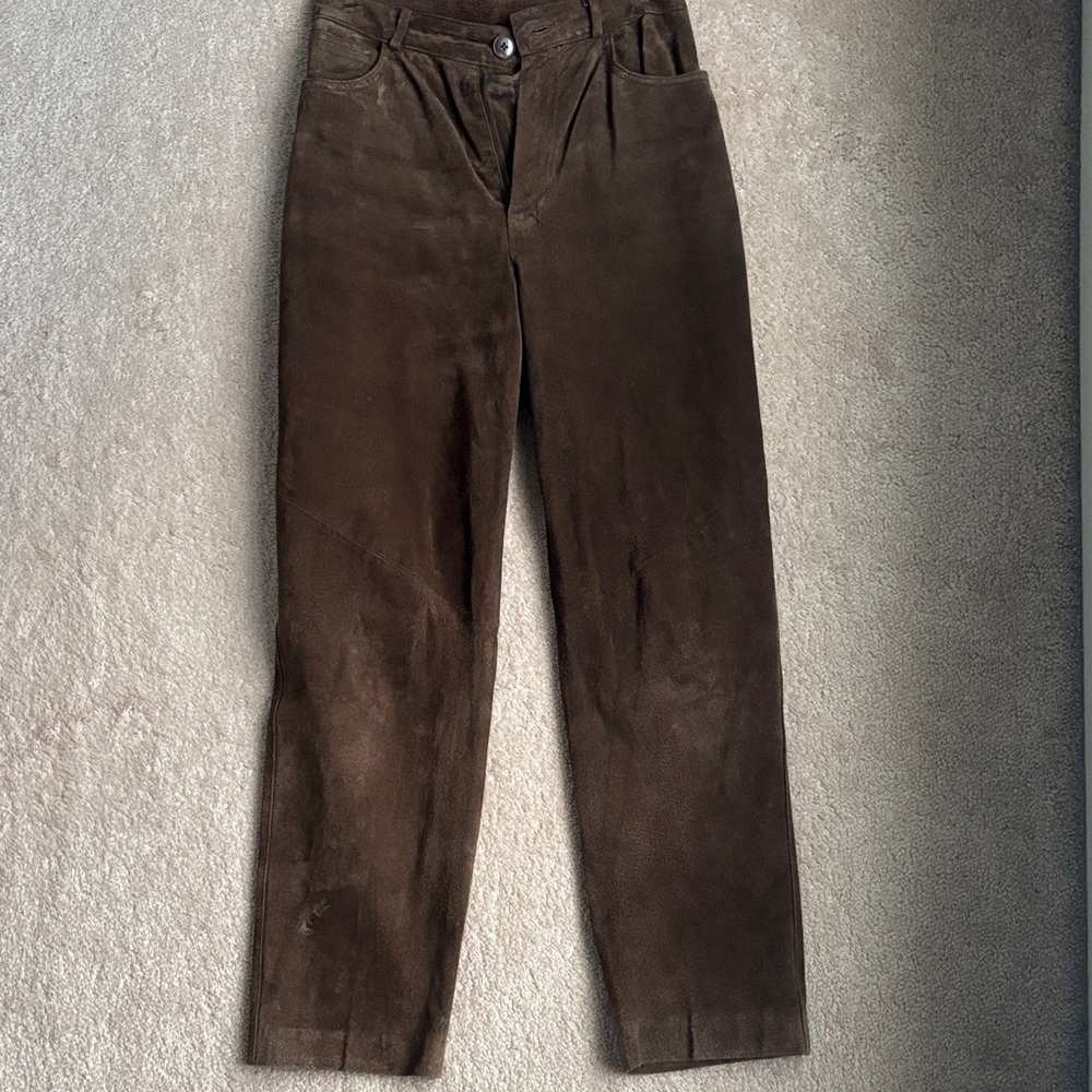 Tailored B. Moss/Barbara Moss women’s Suede Pants in Rich Brown